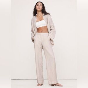 NWT Banana Republic Linen Wide Leg Pants Natural | Everyday Pant